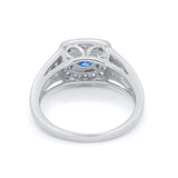 Bezel Solitaire Fashion Ring Simulated Cubic Zirconia 925 Sterling Silver