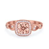 Art Deco Filigree Vintage Style Wedding Ring Round Cubic Zirconia 925 Sterling Silver