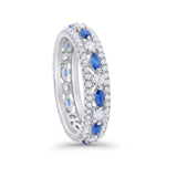 Art Deco Full Eternity Band Ring Round 925 Sterling Silver