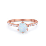 Art Deco Solitaire Accent Dazzling Wedding Ring Round Cubic Zirconia 925 Sterling Silver