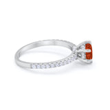 Art Deco Solitaire Accent Dazzling Wedding Ring Round Cubic Zirconia 925 Sterling Silver