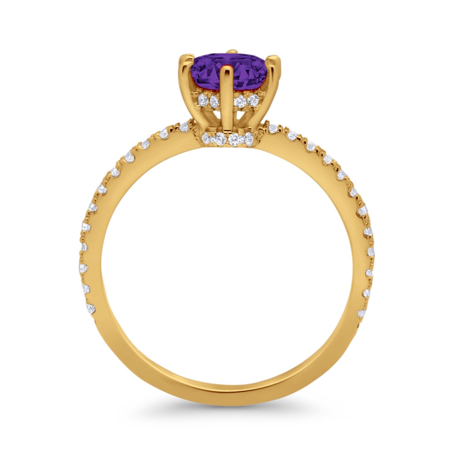 Art Deco Solitaire Accent Dazzling Wedding Ring Round Cubic Zirconia 925 Sterling Silver