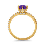 Art Deco Solitaire Accent Dazzling Wedding Ring Round Cubic Zirconia 925 Sterling Silver