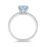 Art Deco Solitaire Accent Dazzling Wedding Ring Round Cubic Zirconia 925 Sterling Silver