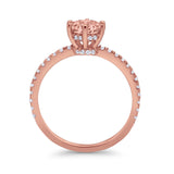 Art Deco Solitaire Accent Dazzling Wedding Ring Round Cubic Zirconia 925 Sterling Silver