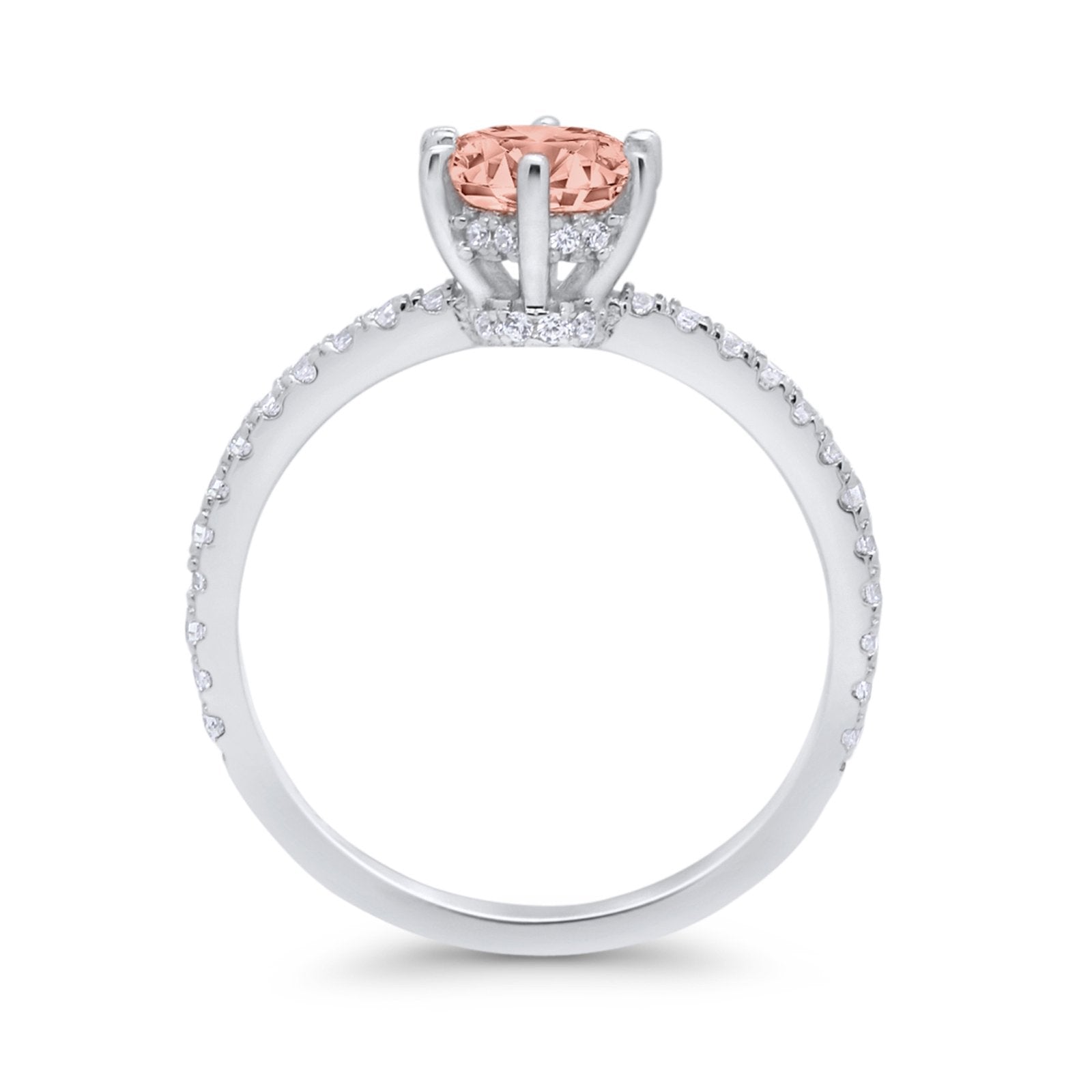 Art Deco Solitaire Accent Dazzling Wedding Ring Round Cubic Zirconia 925 Sterling Silver