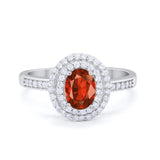 Art Deco Halo Wedding Ring Simulated Cubic Zirconia 925 Sterling Silver