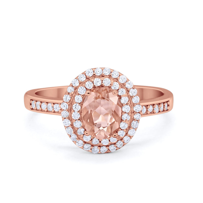 Art Deco Halo Wedding Ring Simulated Cubic Zirconia 925 Sterling Silver