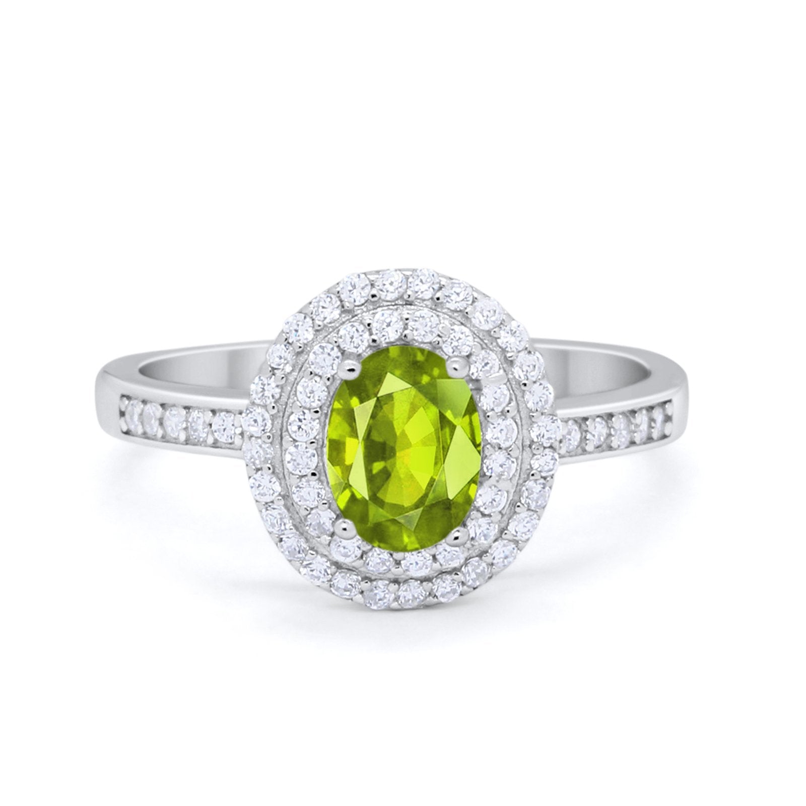 Art Deco Halo Wedding Ring Simulated Cubic Zirconia 925 Sterling Silver