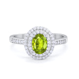 Art Deco Halo Wedding Ring Simulated Cubic Zirconia 925 Sterling Silver