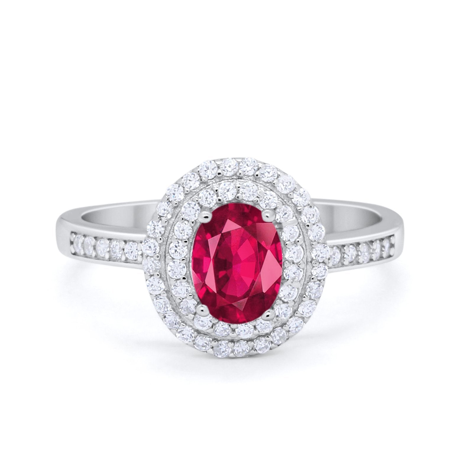 Art Deco Halo Wedding Ring Simulated Cubic Zirconia 925 Sterling Silver