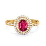 Art Deco Halo Wedding Ring Simulated Cubic Zirconia 925 Sterling Silver