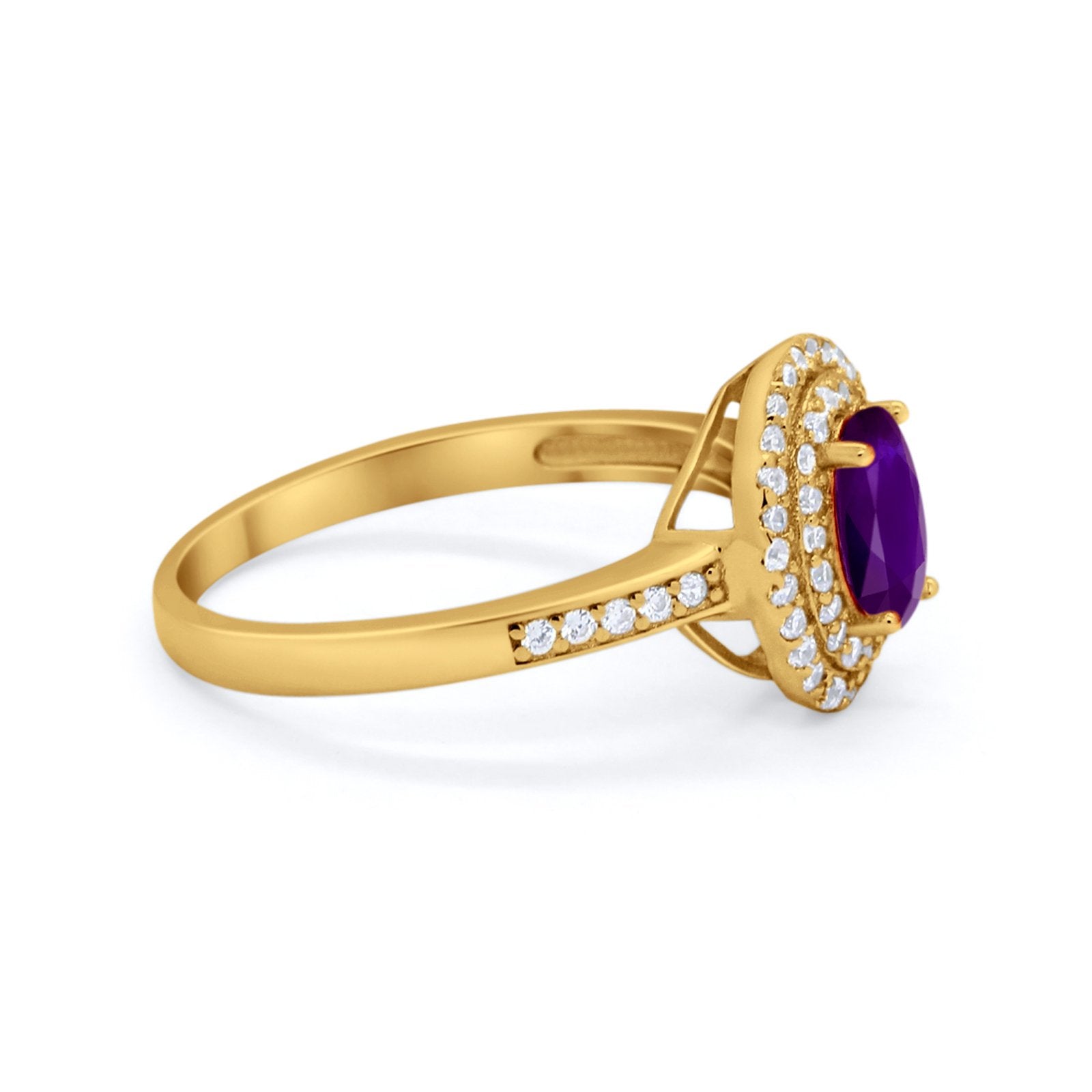 Art Deco Halo Wedding Ring Simulated Cubic Zirconia 925 Sterling Silver