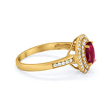 Art Deco Halo Wedding Ring Simulated Cubic Zirconia 925 Sterling Silver