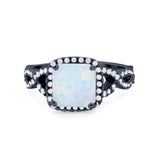 Cushion Cut Twisted Infinity Shank Wedding Ring Round Cubic Zirconia 925 Sterling Silver