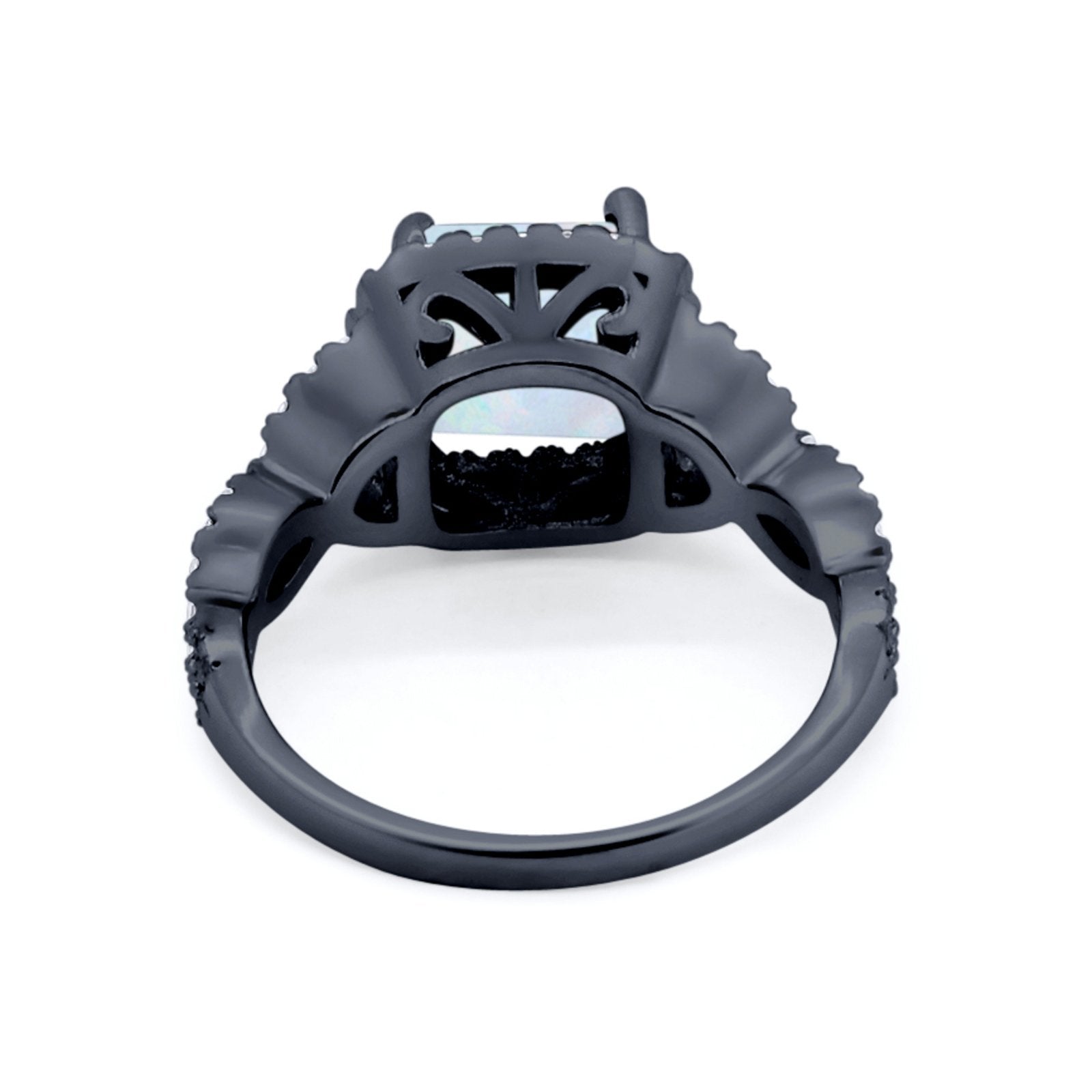 Cushion Cut Twisted Infinity Shank Wedding Ring Round Cubic Zirconia 925 Sterling Silver