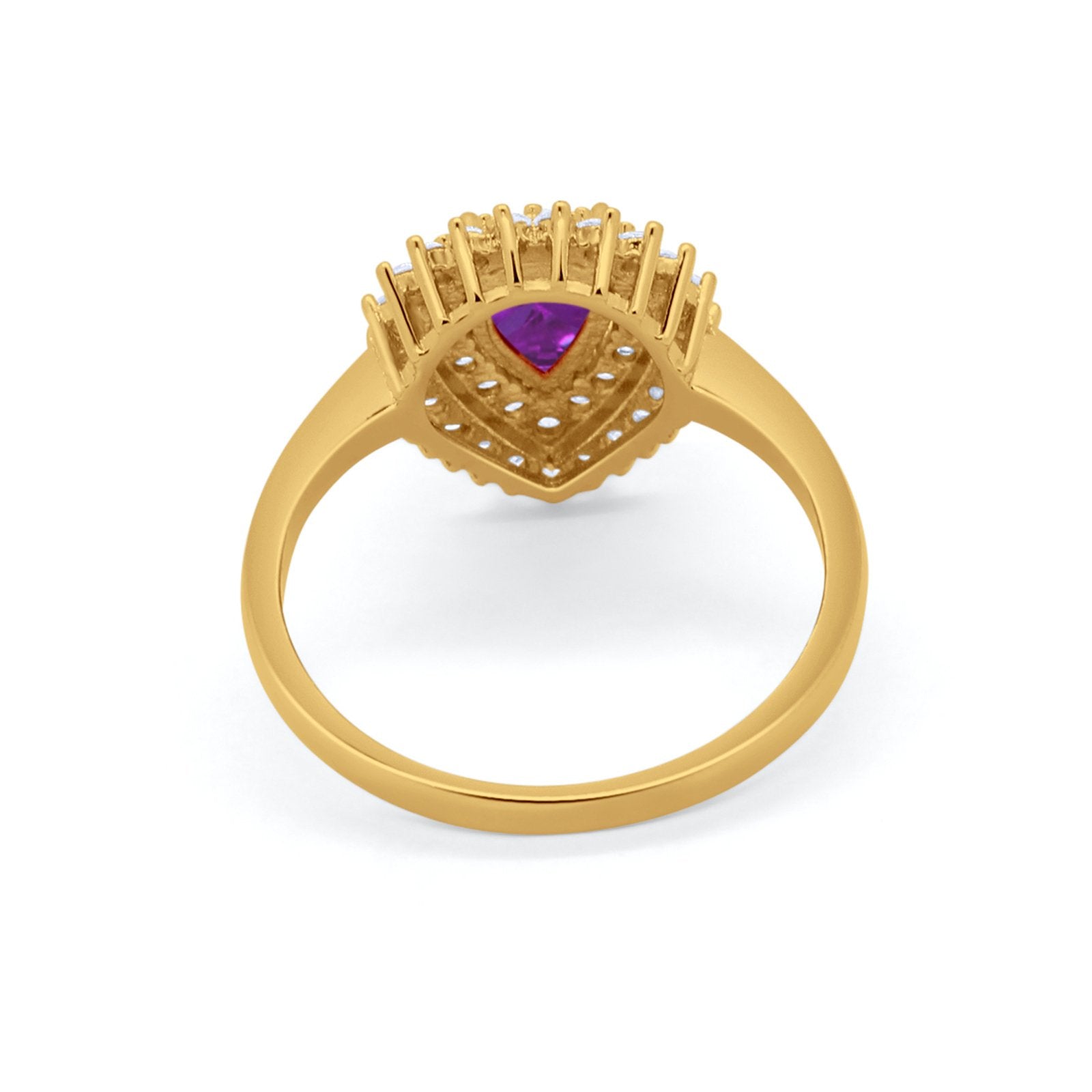 Teardrop Pear Wedding Engagement Bridal Ring Round Cubic Zirconia 925 Sterling Silver