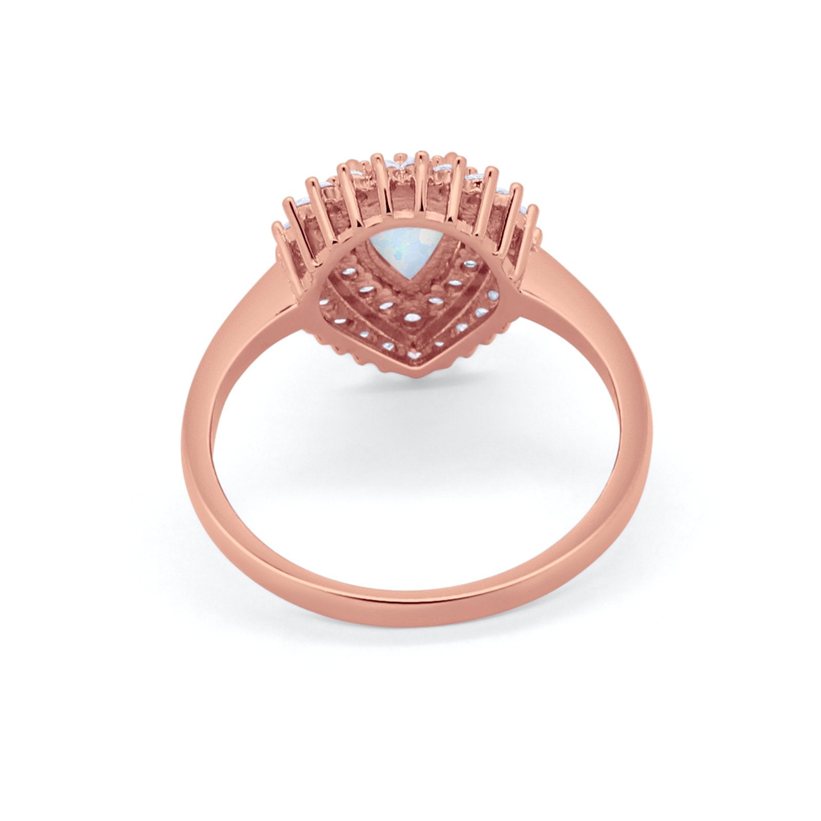 Teardrop Pear Wedding Engagement Bridal Ring Round Cubic Zirconia 925 Sterling Silver