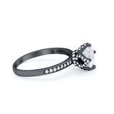 Art Deco Floral Wedding Bridal Ring Round Cubic Zirconia 925 Sterling Silver