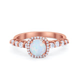 Art Deco Wedding Bridal Ring Round Cubic Zirconia Accent 925 Sterling Silver