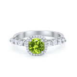 Art Deco Wedding Bridal Ring Round Cubic Zirconia Accent 925 Sterling Silver