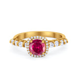 Art Deco Wedding Bridal Ring Round Cubic Zirconia Accent 925 Sterling Silver