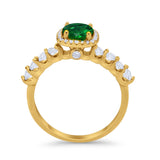 Art Deco Wedding Bridal Ring Round Cubic Zirconia Accent 925 Sterling Silver