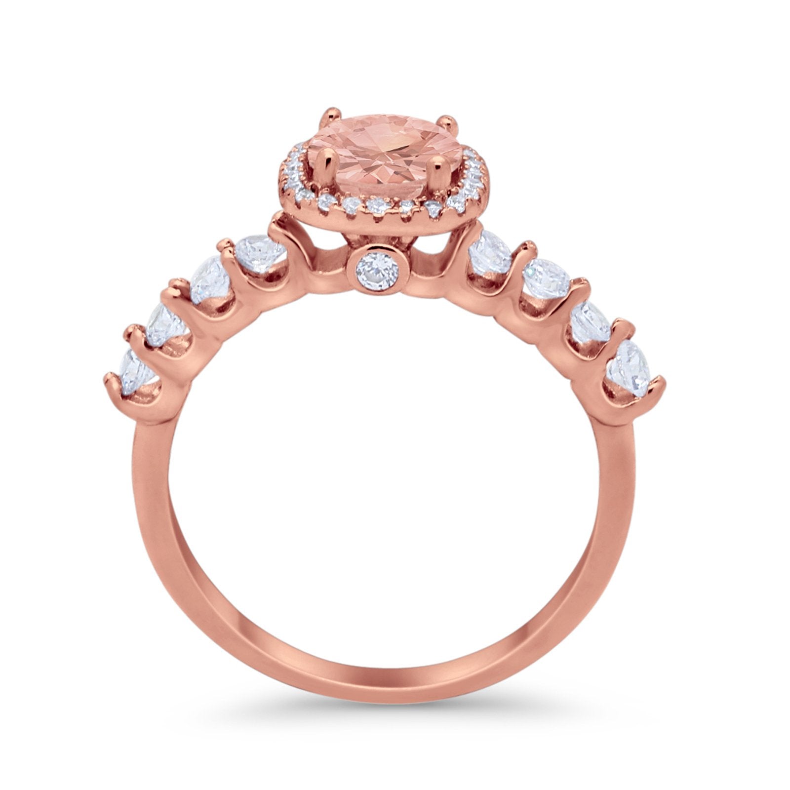 Art Deco Wedding Bridal Ring Round Cubic Zirconia Accent 925 Sterling Silver