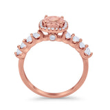 Art Deco Wedding Bridal Ring Round Cubic Zirconia Accent 925 Sterling Silver