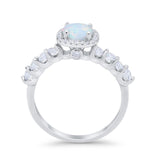 Art Deco Wedding Bridal Ring Round Cubic Zirconia Accent 925 Sterling Silver