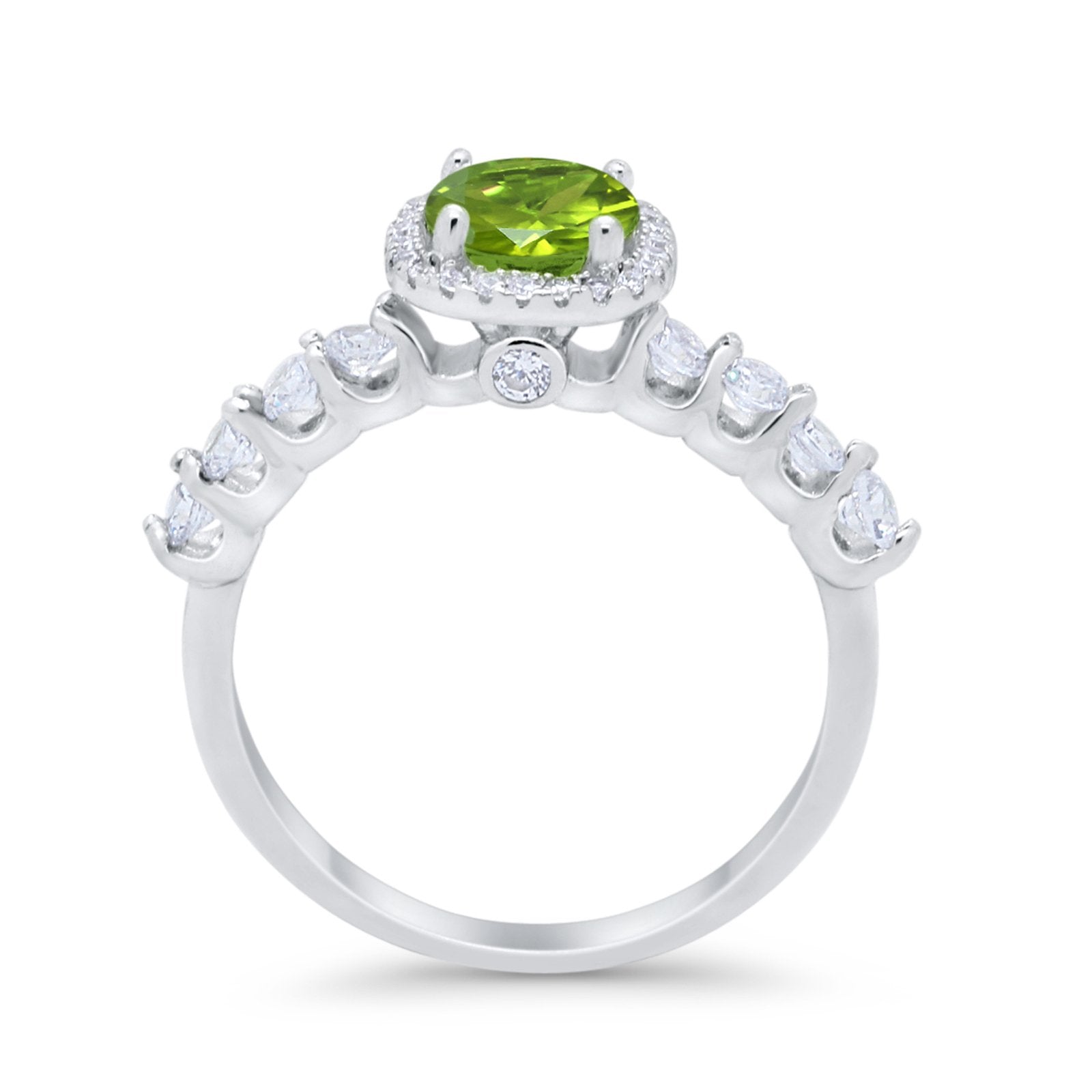 Art Deco Wedding Bridal Ring Round Cubic Zirconia Accent 925 Sterling Silver