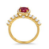 Art Deco Wedding Bridal Ring Round Cubic Zirconia Accent 925 Sterling Silver