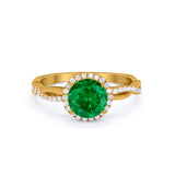 Halo Twisted Infinity Shank Wedding Bridal Ring Round Cubic Zirconia 925 Sterling Silver