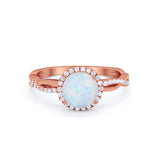 Halo Twisted Infinity Shank Wedding Bridal Ring Round Cubic Zirconia 925 Sterling Silver