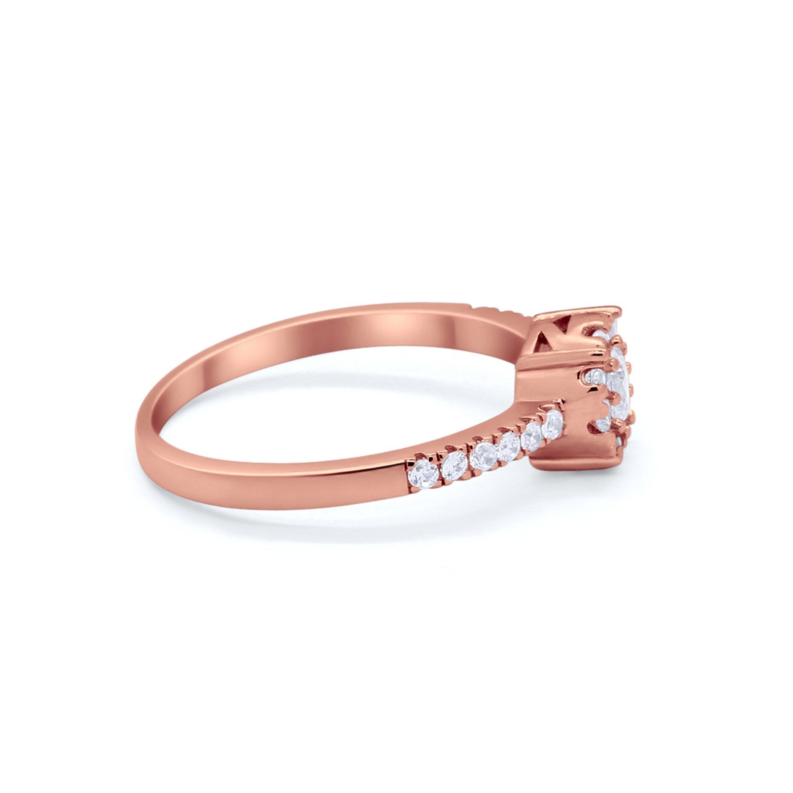 Cluster Flower Design Fashion Ring Round Cubic Zirconia 925 Sterling Silver