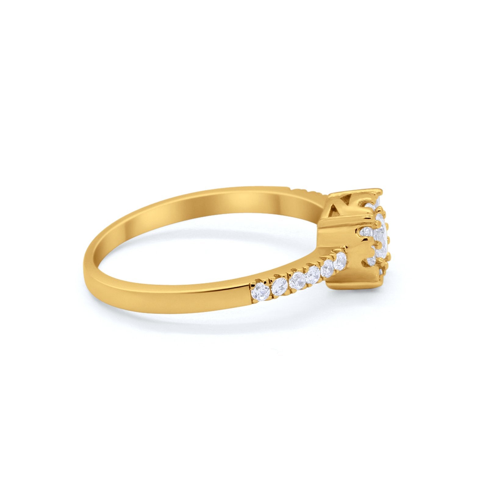 Cluster Flower Design Fashion Ring Round Cubic Zirconia 925 Sterling Silver