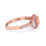 Art Deco Princess Cut Baguette Bridal Wedding Ring Round Cubic Zirconia 925 Sterling Silver