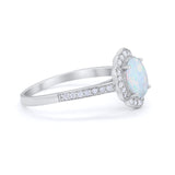 Art Deco Oval Wedding Engagement Ring Round Cubic Zirconia 925 Sterling Silver