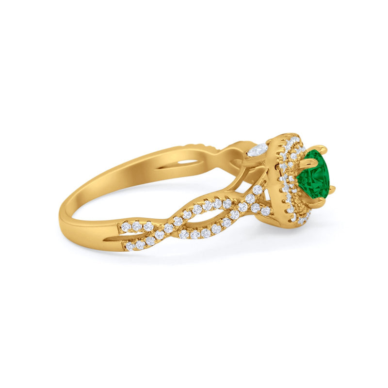 Infinity Twisted Shank Wedding Engagement Ring Round Cubic Zirconia 925 Sterling Silver