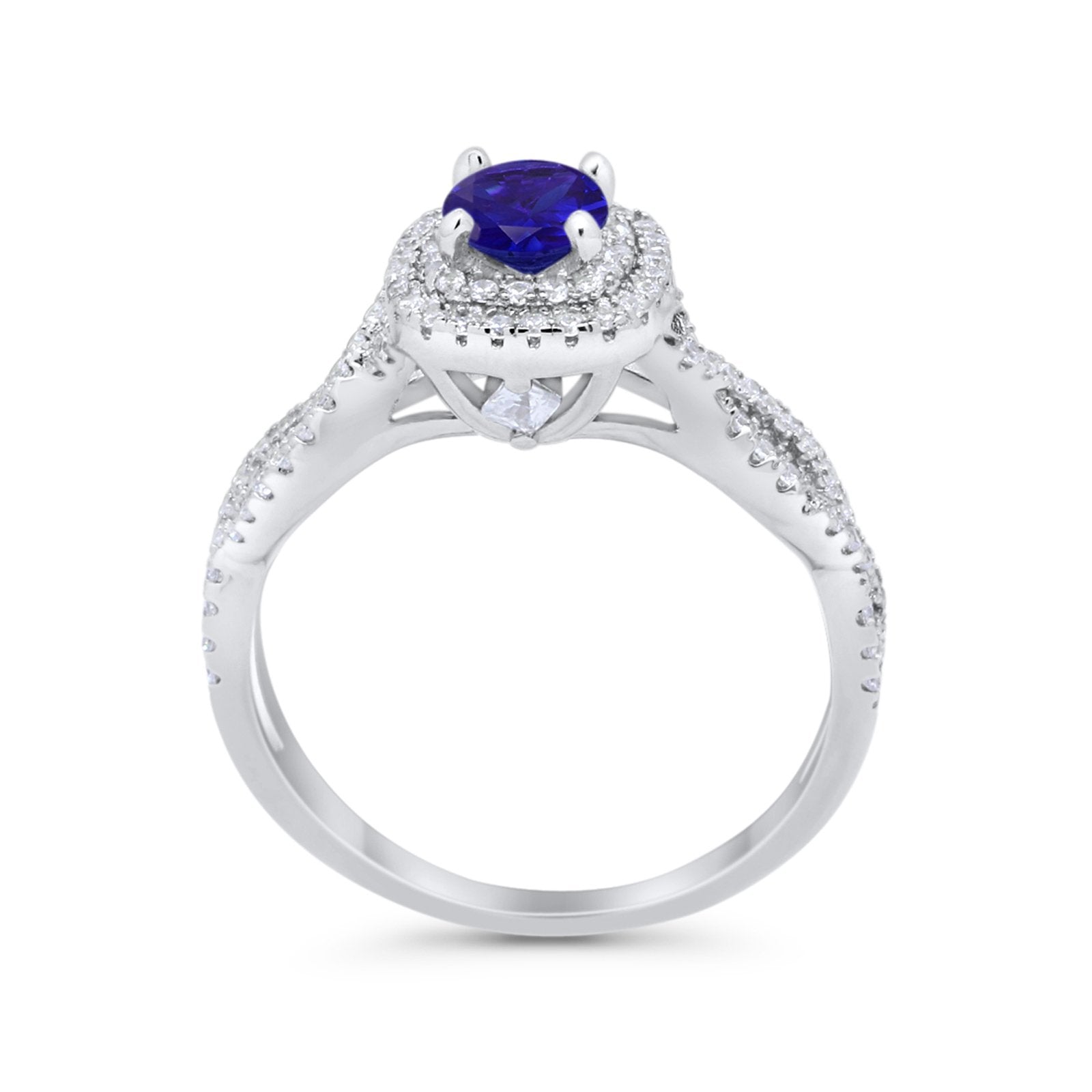 Infinity Twisted Shank Wedding Engagement Ring Round Cubic Zirconia 925 Sterling Silver