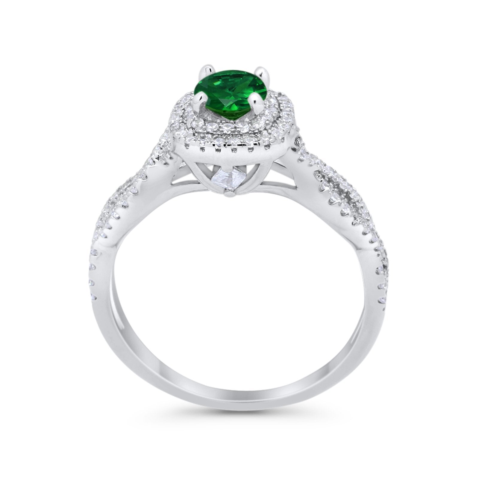 Infinity Twisted Shank Wedding Engagement Ring Round Cubic Zirconia 925 Sterling Silver