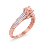 Vintage Style Art Deco Wedding Engagement Ring Round Cubic Zirconia 925 Sterling Silver