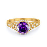 Art Deco Vintage Style Wedding Ring Simulated Cubic Zirconia 925 Sterling Silver