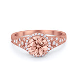 Art Deco Vintage Style Wedding Ring Simulated Cubic Zirconia 925 Sterling Silver