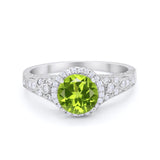 Art Deco Vintage Style Wedding Ring Simulated Cubic Zirconia 925 Sterling Silver