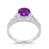 Art Deco Vintage Style Wedding Ring Simulated Cubic Zirconia 925 Sterling Silver