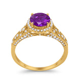 Art Deco Vintage Style Wedding Ring Simulated Cubic Zirconia 925 Sterling Silver