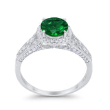 Art Deco Vintage Style Wedding Ring Simulated Cubic Zirconia 925 Sterling Silver