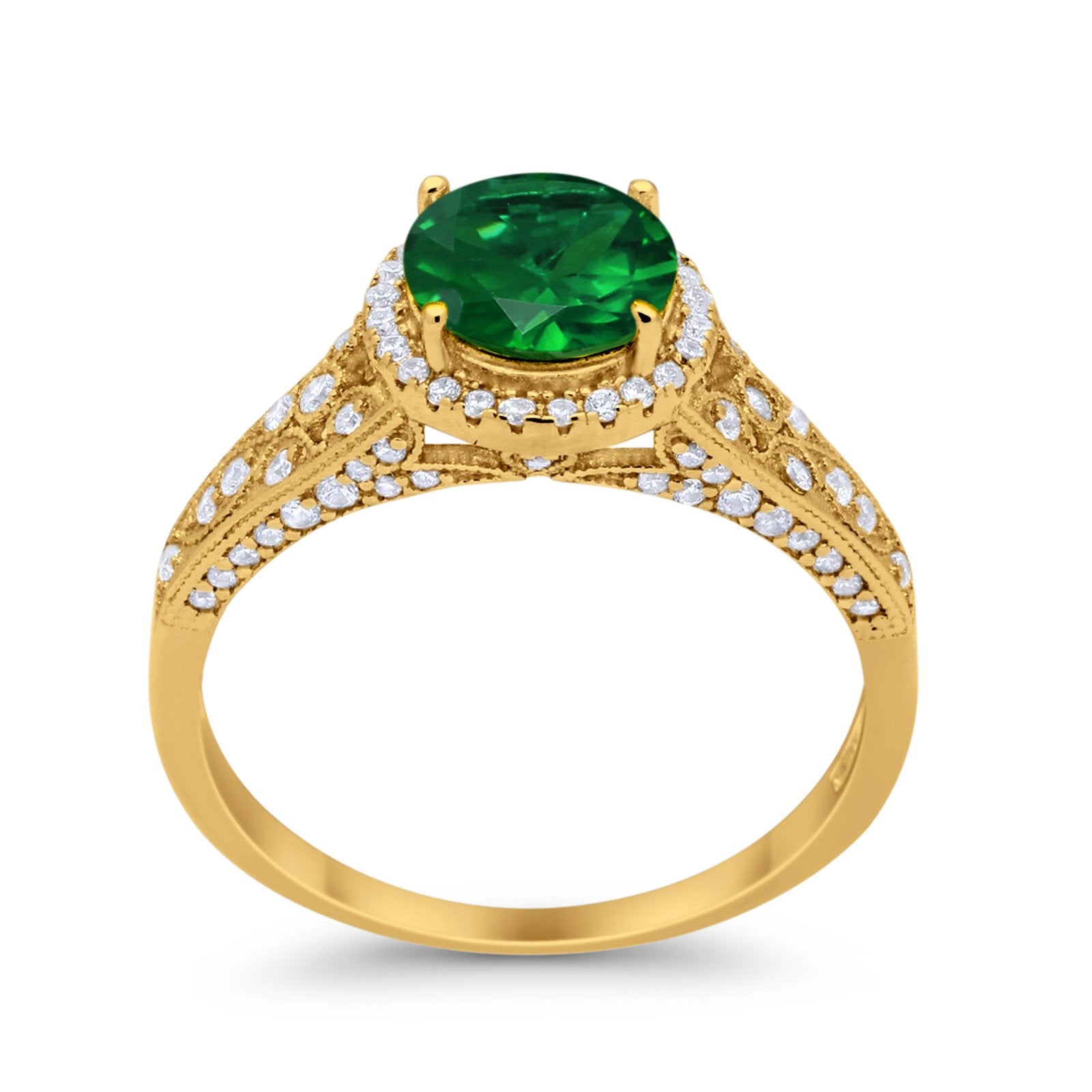 Art Deco Vintage Style Wedding Ring Simulated Cubic Zirconia 925 Sterling Silver