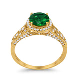 Art Deco Vintage Style Wedding Ring Simulated Cubic Zirconia 925 Sterling Silver